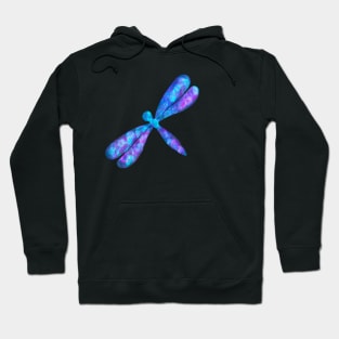 blue and pink mosaic dragonfly Hoodie